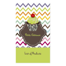 PixDezines keylime swirls cupcake+chevron Business Card Template