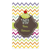 PixDezines keylime swirls cupcake+chevron Business Card
