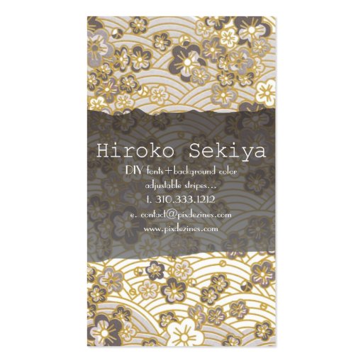 PixDezines kimono/faux chirimen/sakura Business Card Templates (back side)