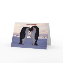 PixDezines Kissing Emperor Penguin Valentine's Cards