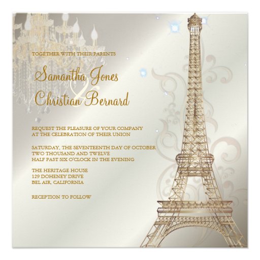 PixDezines la tour eiffel/paris Custom Invitations