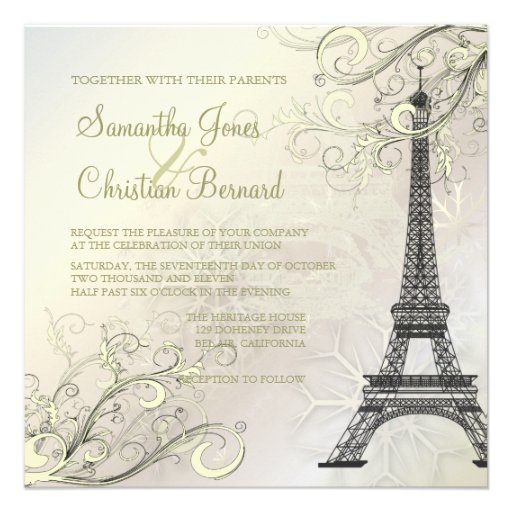 PixDezines la tour eiffel/paris Invitation