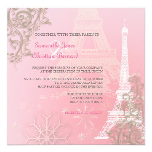 PixDezines la tour eiffel/paris Personalized Announcement