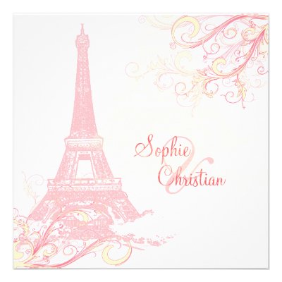 PixDezines La Tour Eiffel + swirls Custom Invite