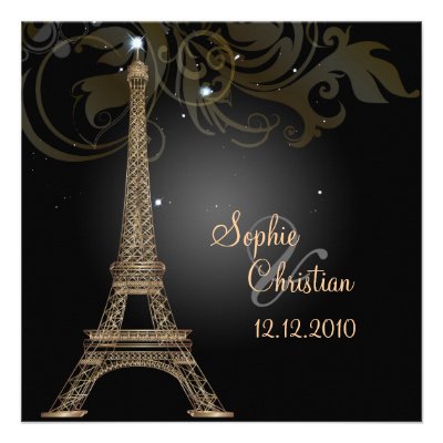 PixDezines La Tour Eiffel+Swirls Invite