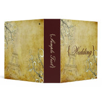 PixDezines La Tour Eiffel+Vanilla Swirls 3 Ring Binder