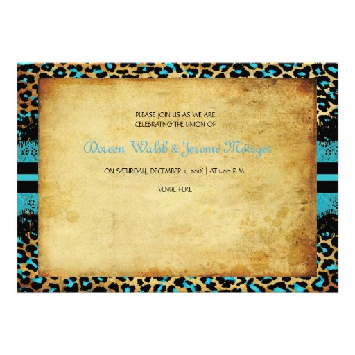 PixDezines lace+cheetah spots/teal+black Custom Invite