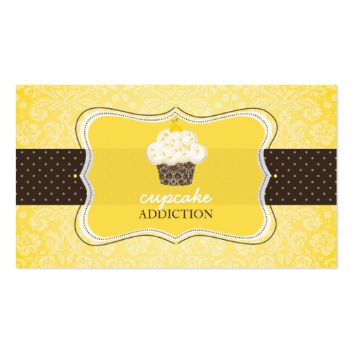 PixDezines lemon zest cupcake/pâtisserie Business Card (front side)