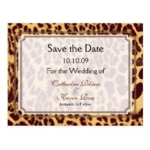 PixDezines Leopard print/DIY text/ save the date Postcards