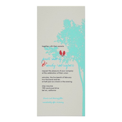 PixDezines Love Birds, Teal Ash Tree/DIY color! Invitations