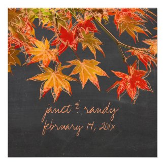 PixDezines maple leaves+chalkboard/fall event Custom Announcements