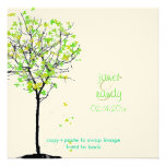 PixDezines maple tree/electric green leaves Personalized Announcements