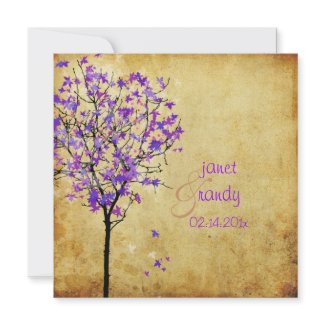 PixDezines Maple Tree/purple/fall wedding invitation