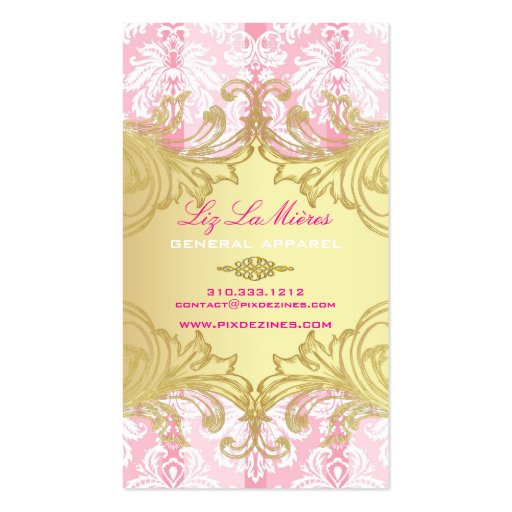 PixDezines Marie Antoinette en Oro Business Card (front side)