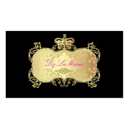 PixDezines Marie Antoinette en Oro Business Cards (back side)