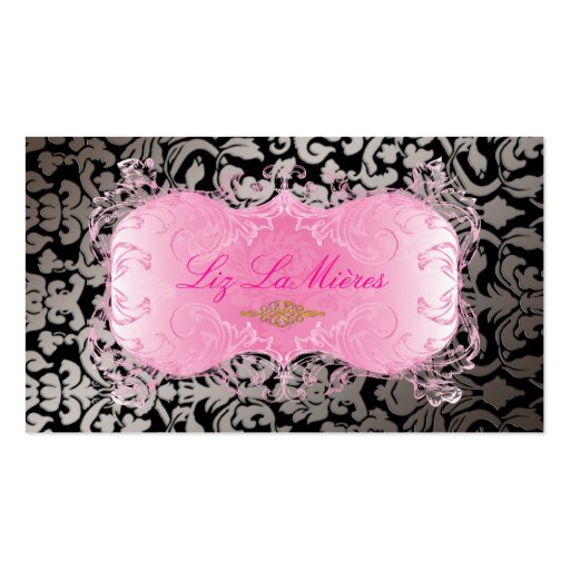 PixDezines Marie Antoinette on Pique Damask Business Card Templates (back side)