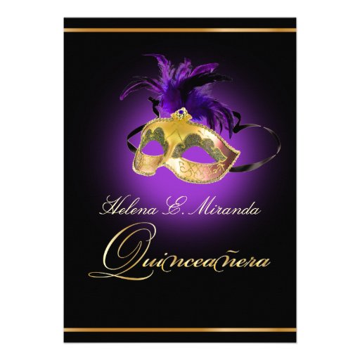 PixDezines Masquerade/amethyst purple/DIY color!! Personalized Invitations