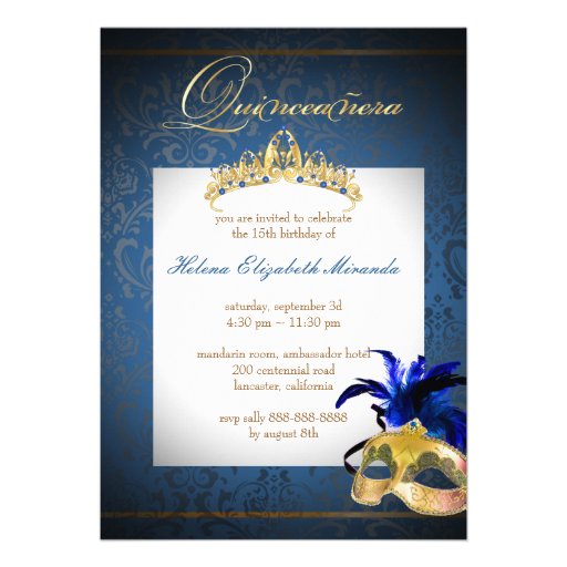 PixDezines Masquerade/Blue/DIY color!! Custom Invitation