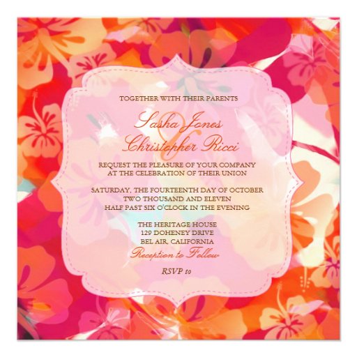 PixDezines Maui Hibiscus Custom Invitations