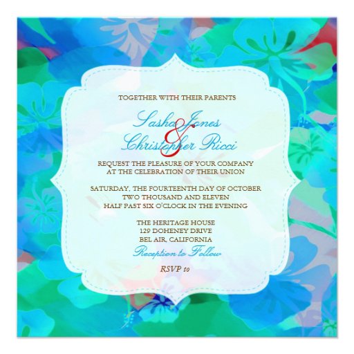 PixDezines Maui Hibiscus Personalized Announcement