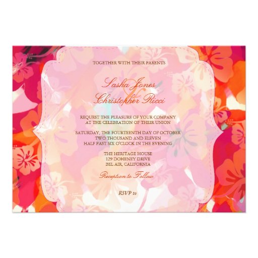 PixDezines Maui Hibiscus Personalized Invite