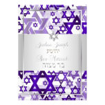 PixDezines mod stars/Bar Mitzvah/violet/silver invitations