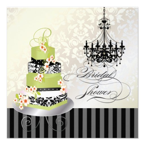 PixDezines monogram bridal, green tea cake Custom Announcement