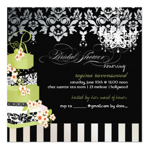 PixDezines monogram bridal, green tea cake Custom Announcement