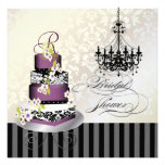 PixDezines monogram bridal, plum pudding cake Invitations