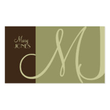 PixDezines Monogram Business Card en retro colors