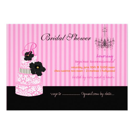 PixDezines monogram cake, bridal shower Custom Announcement