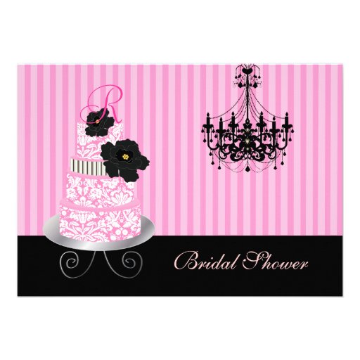 PixDezines monogram cake, bridal shower Custom Announcement