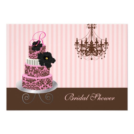 PixDezines monogram cake, bridal shower Announcements