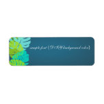 PixDezines monstera leaves/aqua+lime labels
