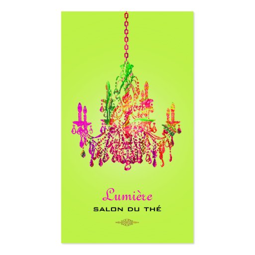 PixDezines murano glass chandelier/DIY color Business Card Template (front side)