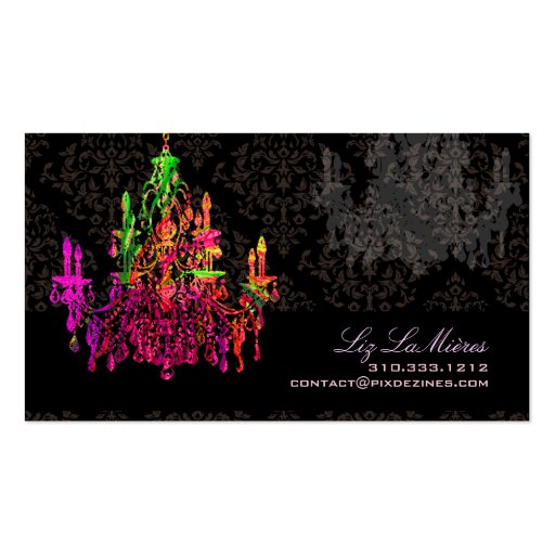 PixDezines murano glass chandeliers/DIY fonts Business Card Templates (back side)