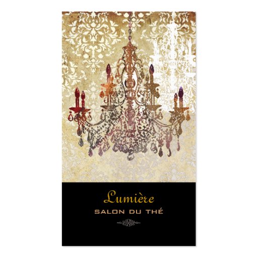 PixDezines murano glass chandeliers/DIY fonts Business Card Template (front side)