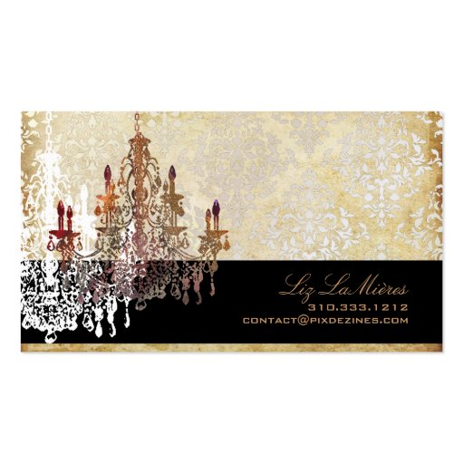 PixDezines murano glass chandeliers/DIY fonts Business Card Template (back side)