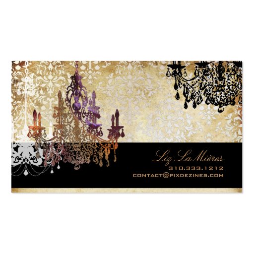 PixDezines murano glass chandeliers/DIY fonts Business Cards (back side)