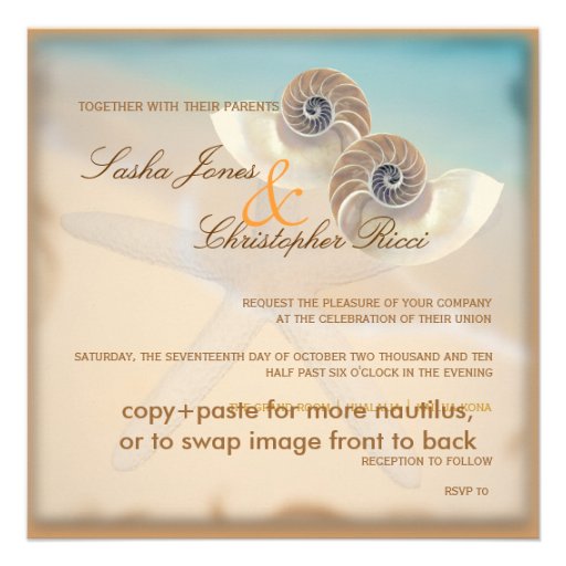 PixDezines nautilus, diy invitations