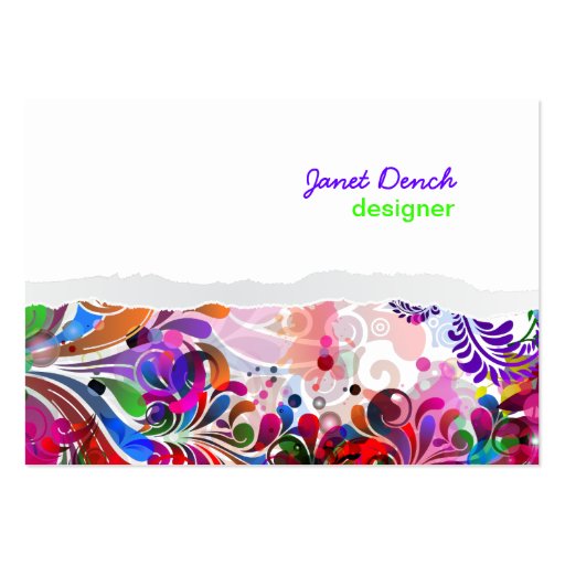 PixDezines neon retro swirls/diy background colors Business Card Template (front side)