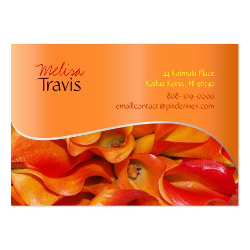 PixDezines orange calla lily Business Card (front side)