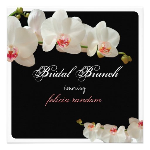 PixDezines orchids/bridal brunch/diy background Invitation