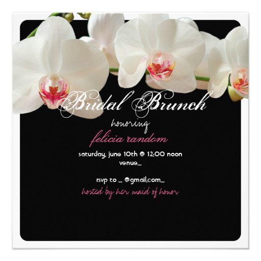 PixDezines orchids/bridal brunch/diy background Invitation
