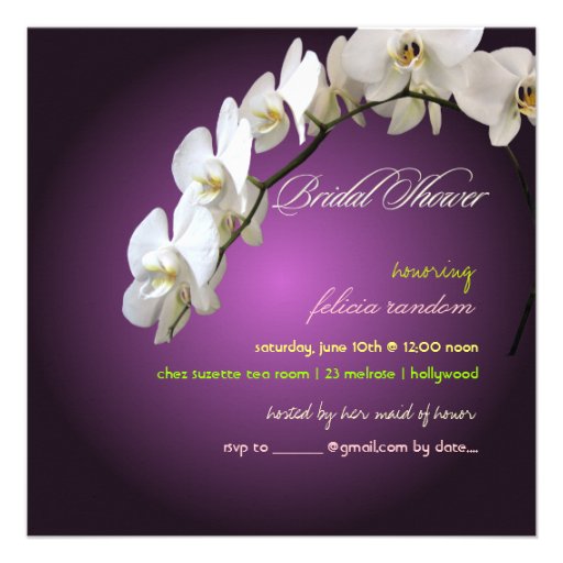 PixDezines orchids/phalaenopsis Custom Invitations