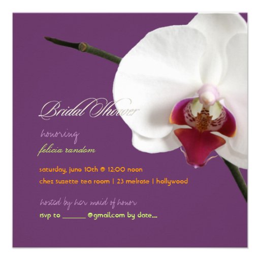 PixDezines orchids/phalaenopsis Personalized Invites