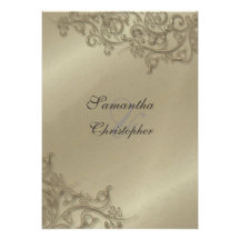 PixDezines Ornamental Rustic Silver Swirls Personalized Invites