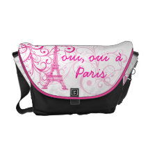 PixDezines oui, oui  à Paris/diy background color Messenger Bag