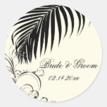 PixDezines palm frond wedding stickers/black+beige