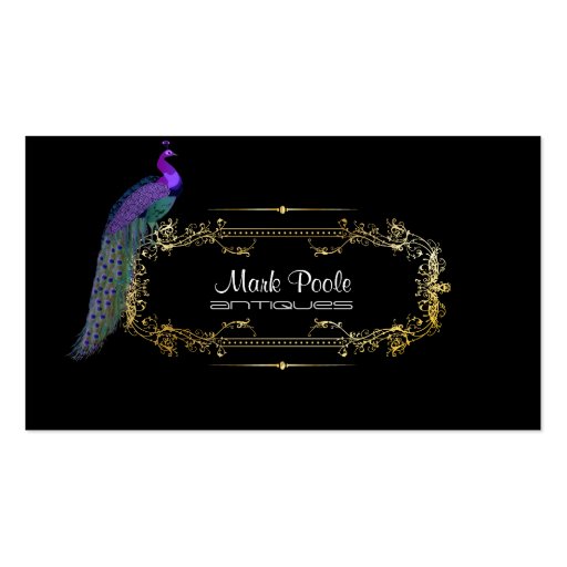 PixDezines peacock diy background/filigree swirls Business Card Templates (front side)
